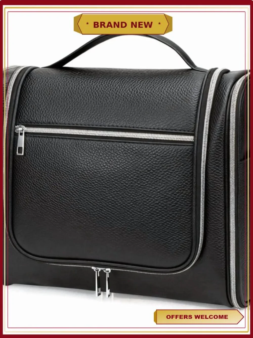 Travel Toiletry Bag with Hanging Hook, Multi-Pocket Organizer